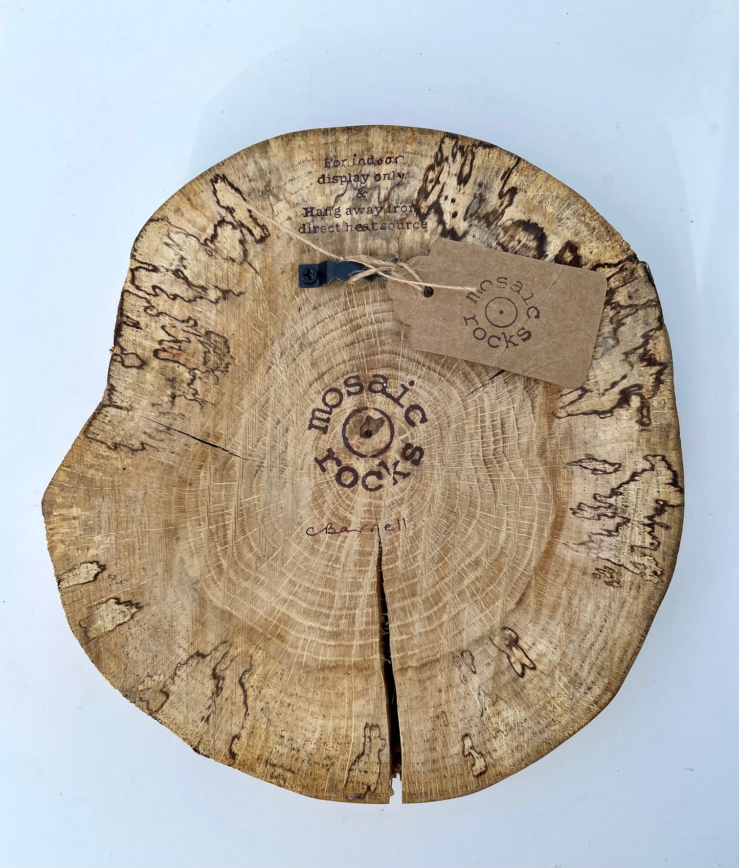 Crow on a spalted wooden board