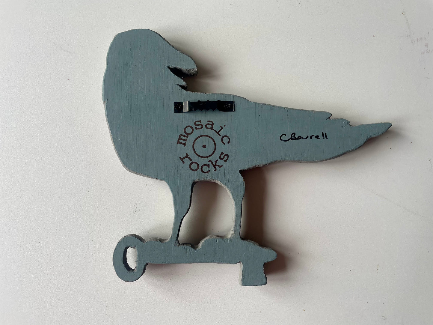 Mosaic Crow on vintage key