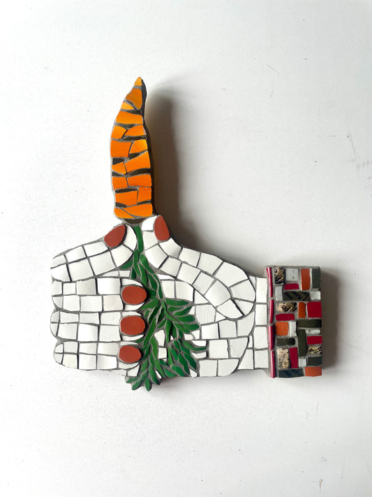 Dangling a Carrot Mosaic Hand