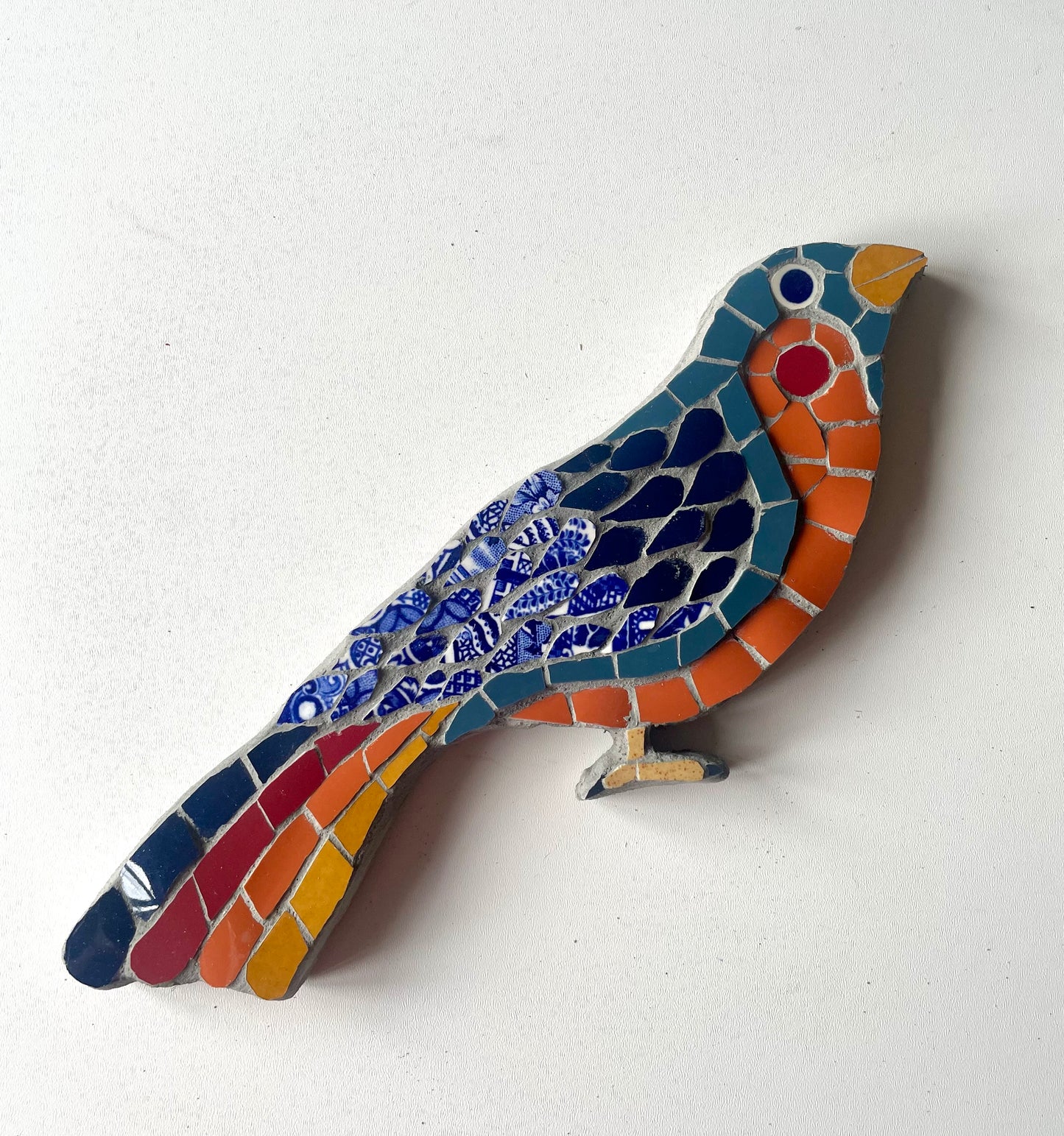 Door Frame Bird Blue & Orange