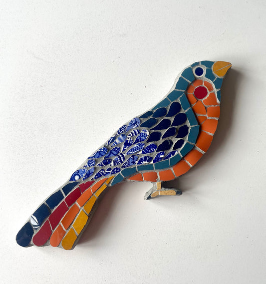 Door Frame Bird Blue & Orange