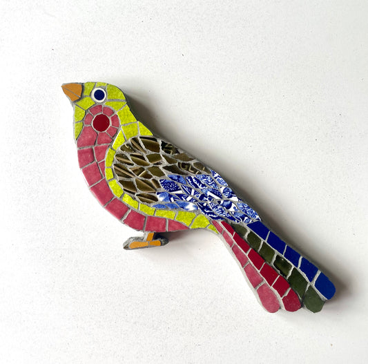 Door Frame Bird Pink & Green